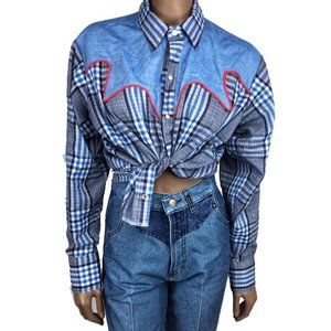 vintage western plaid button up shirt